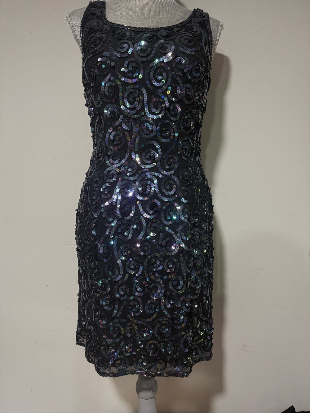 Vintage Sean Collection Black Sequin Sheath Dress - Elegant Evening Wear